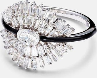 Kamyen Jewellery Eyelash 18kt white gold pinky ring with diamonds