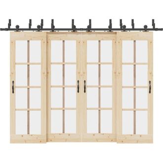 vidaXL Vidaxl - Kit De Herrajes Para Puertas Correderas Acero Negro 305 Cm