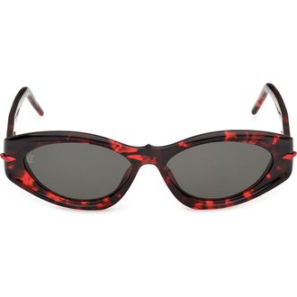 Christian Louboutin 55mm Cat Eye Sunglasses in Red Havana /Gold /Zeiss at Nordstrom
