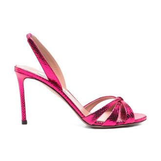 Aquazzura High Heel Sandals, female, Pink, 7 UK, Pink Knot Detail Stiletto Heels