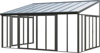 Vente-Unique Veranda In Alluminio E Policarbonato Con Protezione Uv 20,9 M&sup2; Antracite - Mathilda