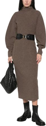 Max Mara Dames, Jurken, Bruin, Maat: S Leer