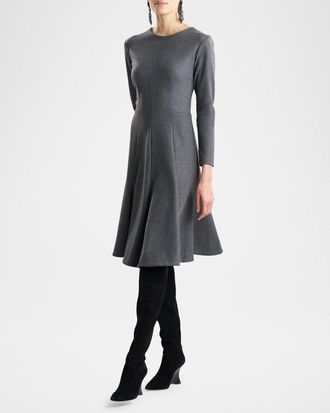 Natori Fluted Double Jersey Dress