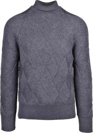 Alpha Studio Maglione Collo Alto - Heren - Coltruien - Grijs - M - Wol - Truien & Vesten