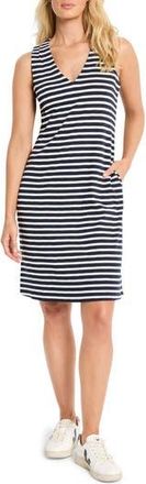 Nic+Zoe Stripe Sleeveless Cotton & Modal Tank Dress in Indigo Multi at Nordstrom Rack, Size Xx-Large