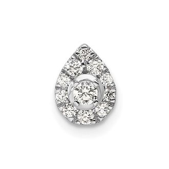 Diamond2Deal 14k White Gold 1/3 Ct Pear Cut Lab Grown Diamond Chain Slide Pendant
