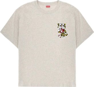 Kenzo Grey Graphic Crew Neck T-Shirt
