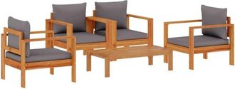 vidaXL 5 Piece Garden Sofa Set with Cushions Solid Wood Acacia vidaXL