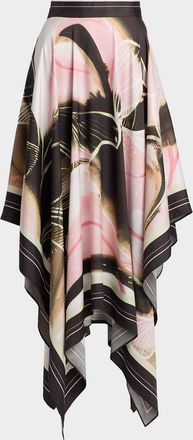 AMUR Letty Printed Scarf Midi Skirt