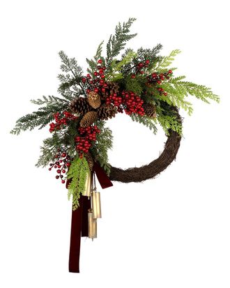 National Tree Company 24Christmas Joy With Chimes Half Wreath