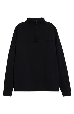 Jacquemus The Rond Carr&eacute; Half Zip Sweatshirt in Black at Nordstrom, Size Xx-Large