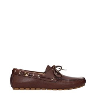 Valentino Garavani Herrens Braune Leder-Loafer