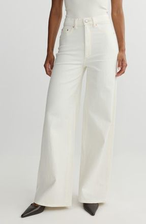 DL1961 Hepburn High Waist Ankle Wide Leg Jeans in Eggshell at Nordstrom, Size 23