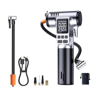 OEM Draadbare 150 Psi Bandopblazer, Man&oacute;metro Digital, Automatisch Uitschakelen, Led-verlichting, Veiligheidshamer Y Gordelknipper Para Auto/moto/fiets/ba