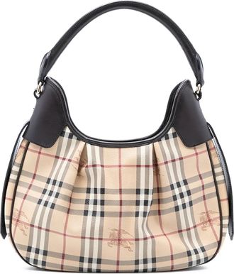 Burberry 2000-2010 Haymarket Check Coated Canvas Brooklyn hobo bag - Marrone