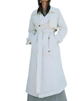 Nour Hammour Cream Harriet Trench Coat Size 40