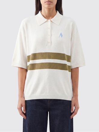 The Attico Striped Monogram Cotton-Blend Polo Shirt