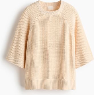 H&M Geripptes Shirt - Beige