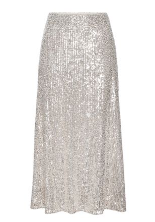 Lascana Paillettenrock LASCANA, Damen, Gr. 34, beige (champagner), Stoff, Obermaterial: 95% Polyester, 5% Elasthan. Futter: 100% Polyester, festlich, figurums