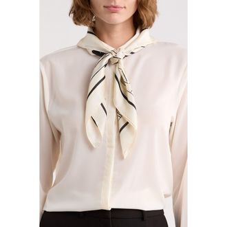 Kate Spade New York summer party scene silk square scarf in Cream Black at Nordstrom Rack