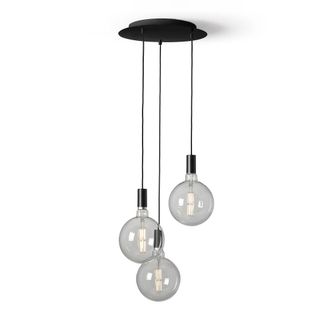 Daylight Italia Kit l&aacute;mpara colgante con 3 portal&aacute;mparas E27 negros