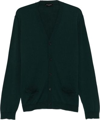 Roberto Collina V-neck merino-wool cardigan - Green