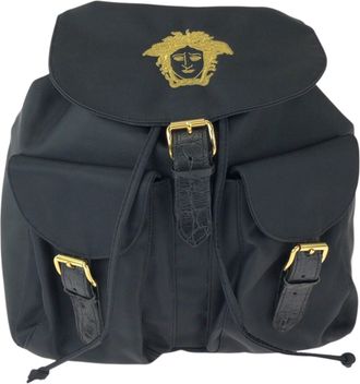 Versace Black Nylon Backpack (Pre-Owned)