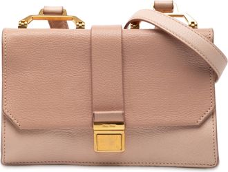 Miu Miu Pre-owned Womens Bicolor Goatskin Madras Crossbody - Tan Leather - One Size