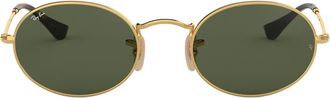 Ray-Ban Oval 51mm Sunglasses in Gold/Green at Nordstrom