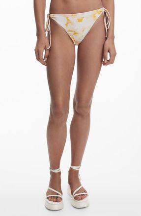 Desigual Tie Side Bikini Bottoms in White at Nordstrom, Size Medium