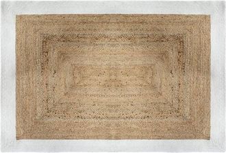 Atmosphera Alfombra de yute borde blanco 120 x 170 cm - Atmosphera créateur dintérieur