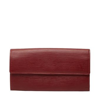 Louis Vuitton Red Color Cuir Ombre Leather Wallet (Bi-Fold) (Pre-Owned)