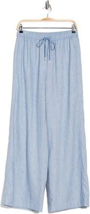 Theory Free Flow Linen Blend Drawstring Pants in Cerulean Blue at Nordstrom Rack, Size Petite