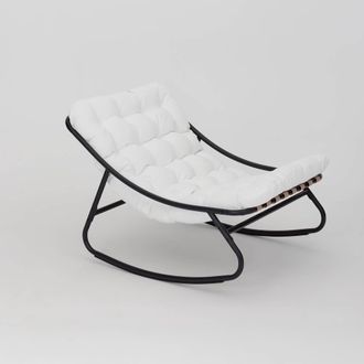 Mobili Rebecca Mecedora Rebecca Mobili Qatran 74x78x101 Acero Poli&eacute;ster Blanco Gris Moderno