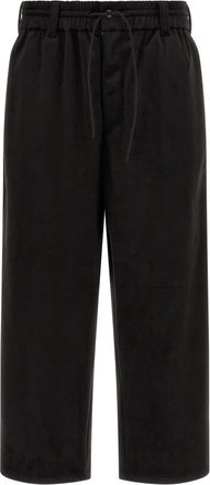 Yohji Yamamoto Wijde Joggers - Heren - Sweatpants - Zwart - L - Polyester - Broeken
