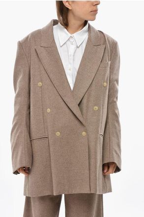 Niccolò Pasqualetti Double-breasted Virgin Wool Blazer with Peak Lapel size M