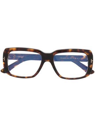 Tom Ford Eyewear square-frame glasses - unisex - Acetate/Metal (Other) - 54 - Brown