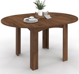 IDMarket DONA tavolo da pranzo rotondo allungabile 4-8 persone noce 110-150 cm