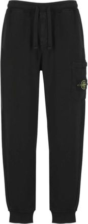 Stone Island Broeken, Heren, Zwart, L, Katoen, Cotton Fleece Trainingsbroeken