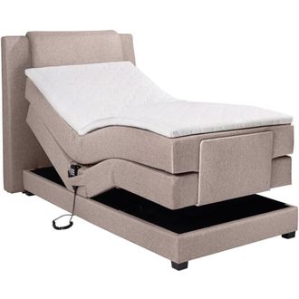 Vente-Unique Set completo boxspring test.+Rete relax elet.+Materasso+topper 100x200 Tessuto Beige - CASTEL II di PALACIO