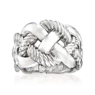 Ross-Simons Italian Sterling Silver Wide Braided Ring