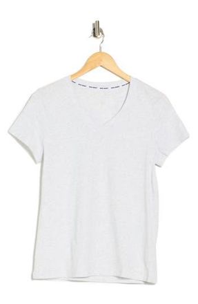 DKNY Embroidered Logo V-Neck T-Shirt in Optic White Heather at Nordstrom Rack, Size X-Small