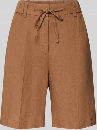 Marc O'Polo Wide Fit Shorts aus reinem Leinen mit Tunnelzug in Hazel, Gr&ouml;&szlig;e 34
