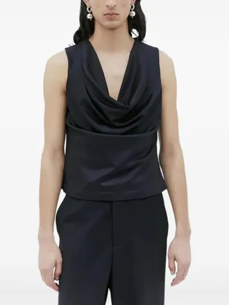 AARON ESH cowl-neck vest - men - Wool - M - Black