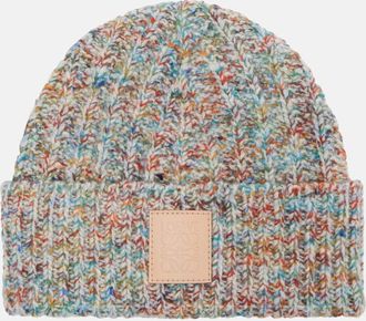 Loewe Logo wool and cashmere-blend beanie