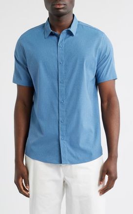 Roark Bless Up Short Sleeve Button-Up Shirt in Steel Blue at Nordstrom, Size Xx-Large