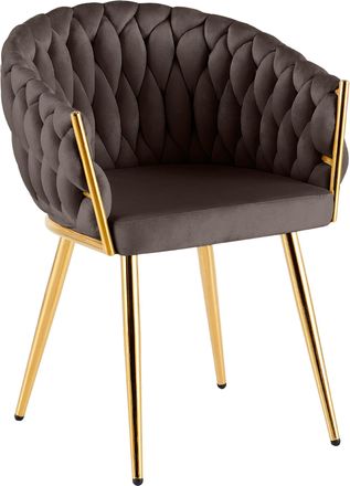 Clp Silla De Comedor Molise Terciopelo Dorado Marr&oacute;n Terciopelo