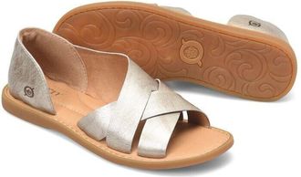 B&oslash;rn Born Ithica BR0054930 Sandals Womens US 9 Light Gold Leather Asymmetrical FZP486