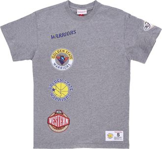 Mitchell & Ness Golden State Warriors T-shirt - Heren - T-shirts - Grijs - XL - Katoen - Tops