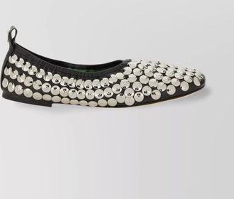 Tory Burch studded round toe ballerina shoes with flat sole